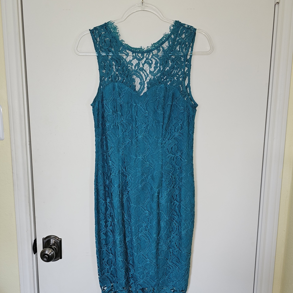 Dolce Vita Turquoise Lace Midi Dress